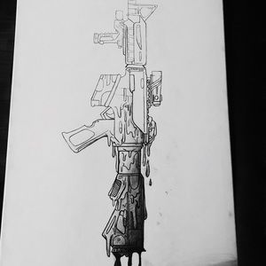 Canvas gun painting fine art